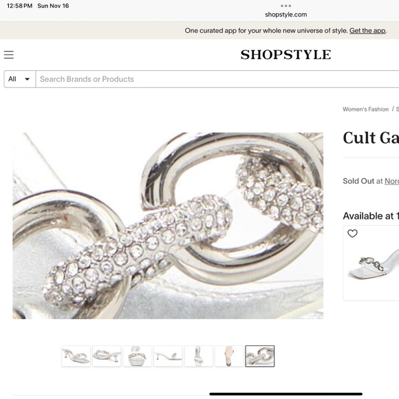 SOLD! DO NOT BUYCult Gaia Lynn Sandals 38 Silver Crystals NWOT - Picture 3 of 8